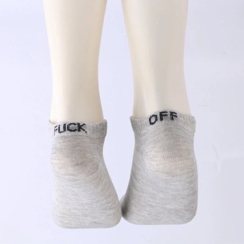 Ankle Socks‎ Funny Novelty Crew Socks F Off Gray Women